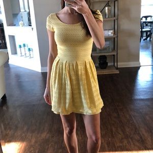 Yellow eyelet dress